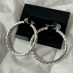 Sterling Silver 2 inch hoop earrings